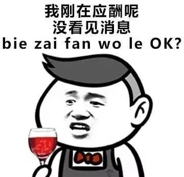 我刚在应酬呢没看见消息，bie zai fan wo le ok？